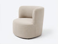 Fauteuil 84×80×78 cm - tissu beige clair - dossier enveloppant et accoudoir intégré pour salon
