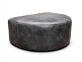 Tabouret ottoman en cuir 90×78×42 cm - gris anthracite - forme arrondie rembourrée pour chambre à coucher