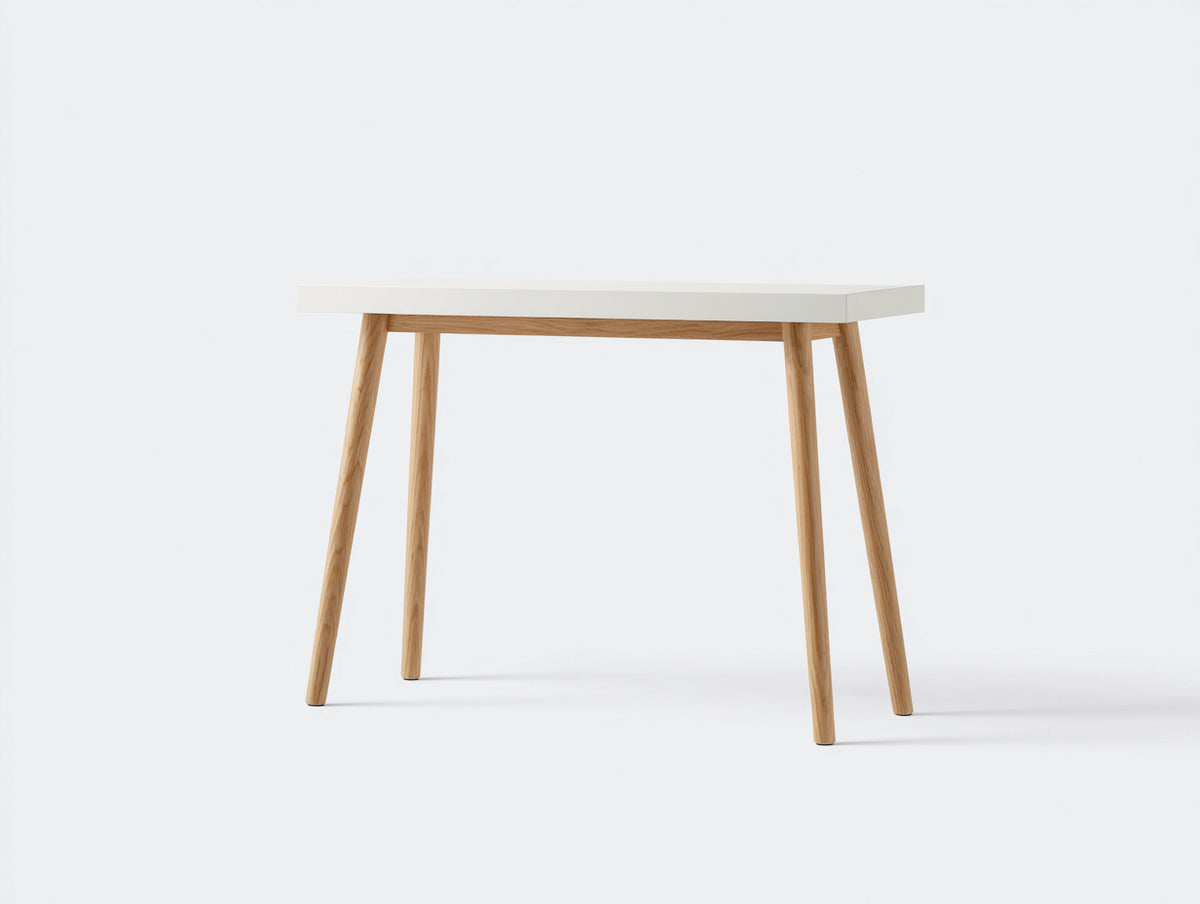 Console minimaliste 110×40×78 cm - blanc bois naturel avec structure légère pour chambre à coucher