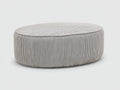 Tabouret 94×68×38 cm - velours côtelé gris clair - forme ovale et assise large pour chambre