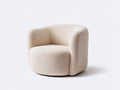 Fauteuil 82×78×76 cm - tissu bouclé beige clair - dossier enveloppant et accoudoirs arrondis pour salon