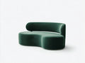 Tabouret banquette en velours 150×72×68 cm - vert foncé - assise courbe avec dossier enveloppant pour chambre à coucher
