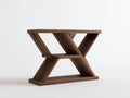 Console en bois effet noyer 120×38×78 cm - marron avec structure croisée et tablette basse pour chambre à coucher