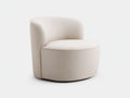 Fauteuil 86×82×75 cm - tissu blanc cassé - dossier courbe et assise large sur base noire pour salon