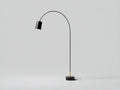 Lampe de bureau sur pied 92×24×168 cm - métal noir et détail doré - bras courbe avec abat-jour cylindrique pour chambre