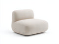 Fauteuil lounge rembourré 98×92×78 cm - crème - tissu texturé avec dossier arrondi pour salon