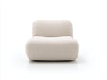 Fauteuil 88×82×76 cm - tissu beige clair - assise arrondie et dossier compact pour salon