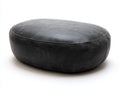 Tabouret 90×64×37 cm - revêtement effet cuir gris foncé - assise ovale rembourrée pour chambre