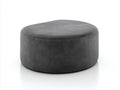 Tabouret 82×82×40 cm - cuir gris foncé - forme carrée arrondie et assise rembourrée pour chambre