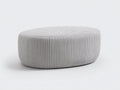 Tabouret 88×62×36 cm - velours côtelé gris clair - assise ovale et profil bas pour chambre