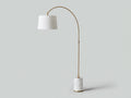 Lampe De Bureau arquée 110×38×195 cm - doré blanc avec socle marbré et abat-jour évasé pour chambre à coucher