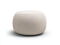 Tabouret rond en tissu côtelé 55×55×38 cm - ivoire - assise d'appoint compacte pour chambre à coucher
